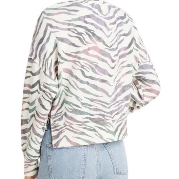 Rails Marlo Ivory Gradient Tiger Stripe Sweatshirt. Size M. - Picture 2 of 12